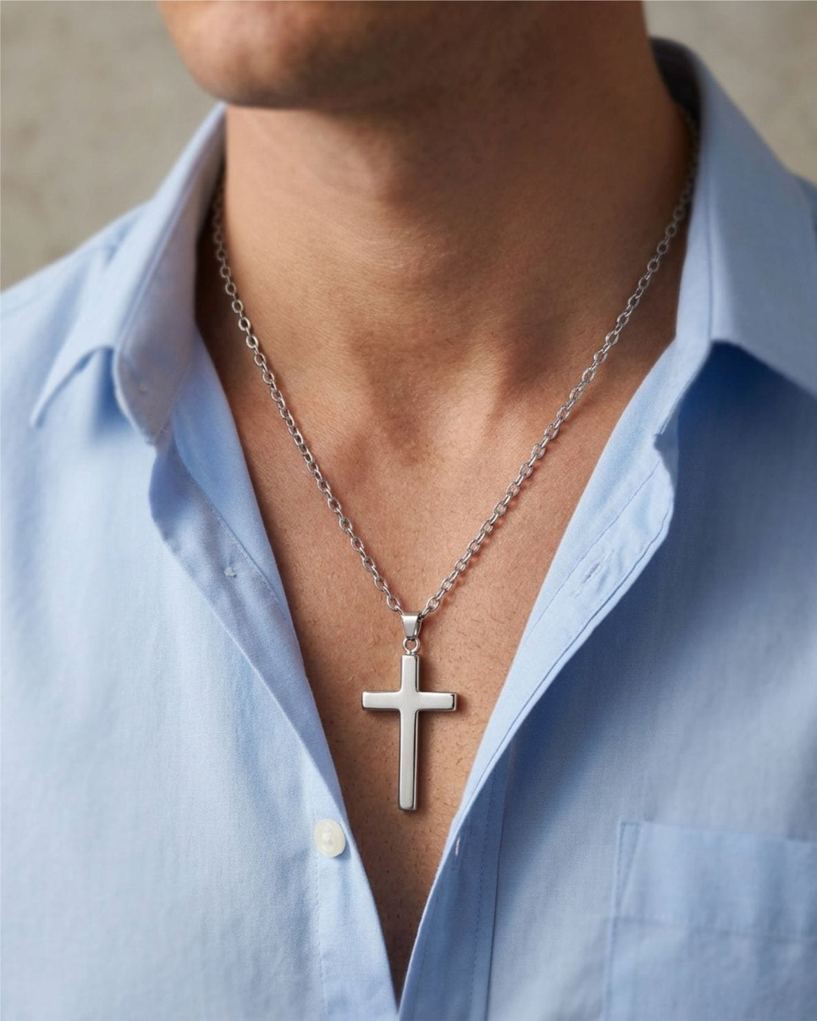 Loved Remembered Silver Cross Pendant Urn