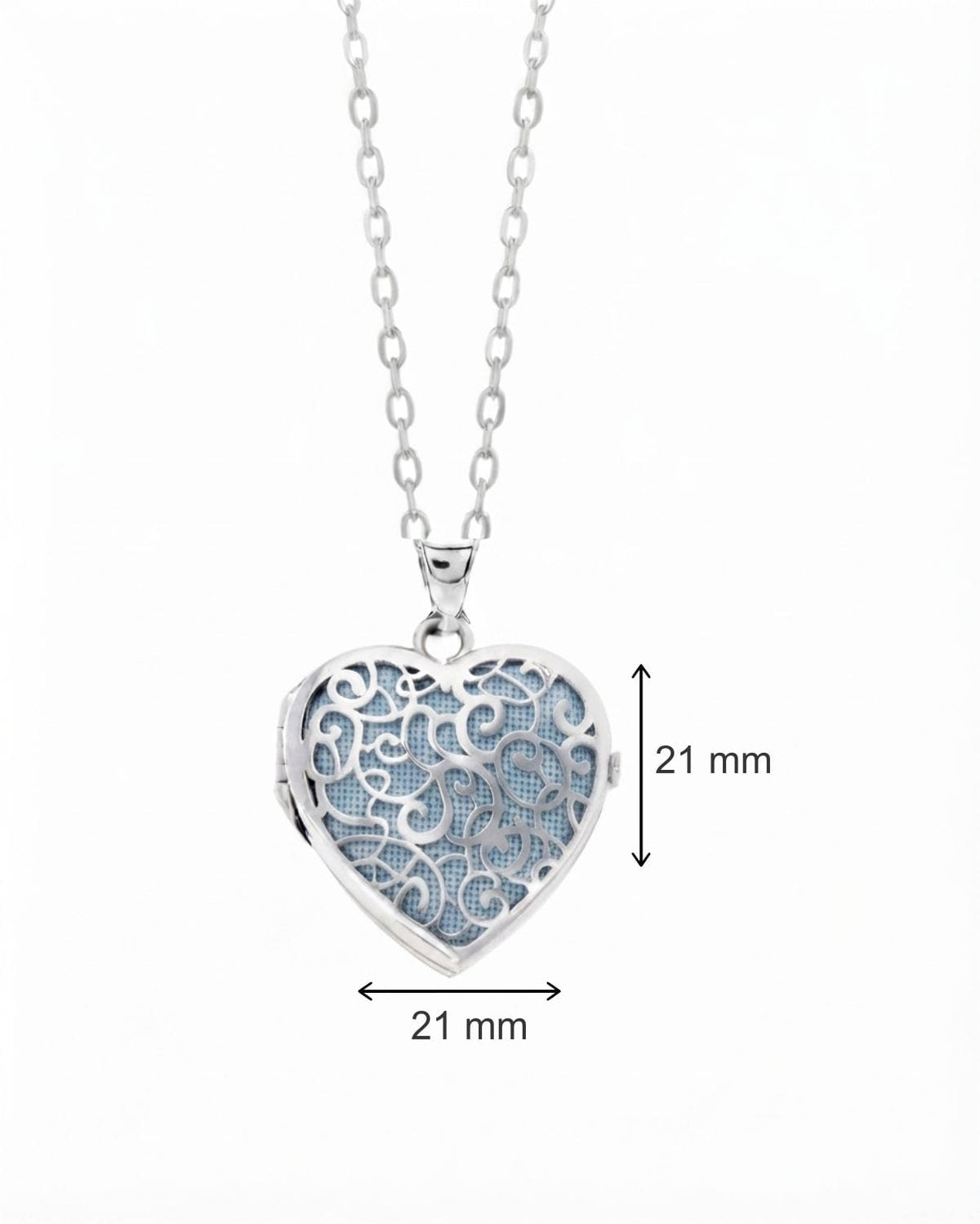 Loved Remembered Silver Filigree Heart Locket Urn