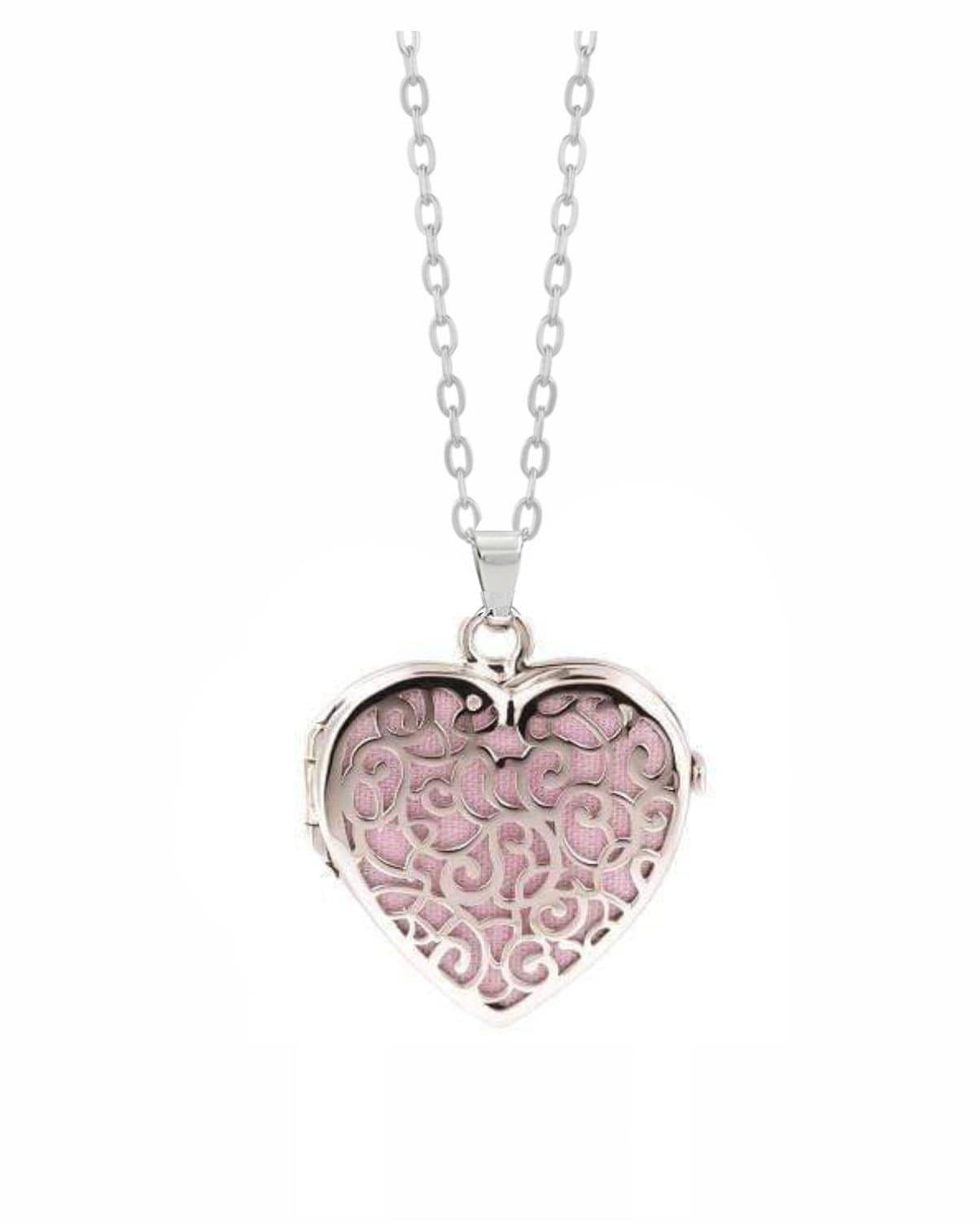 Loved Remembered Silver Filigree Heart Photo Print Locket