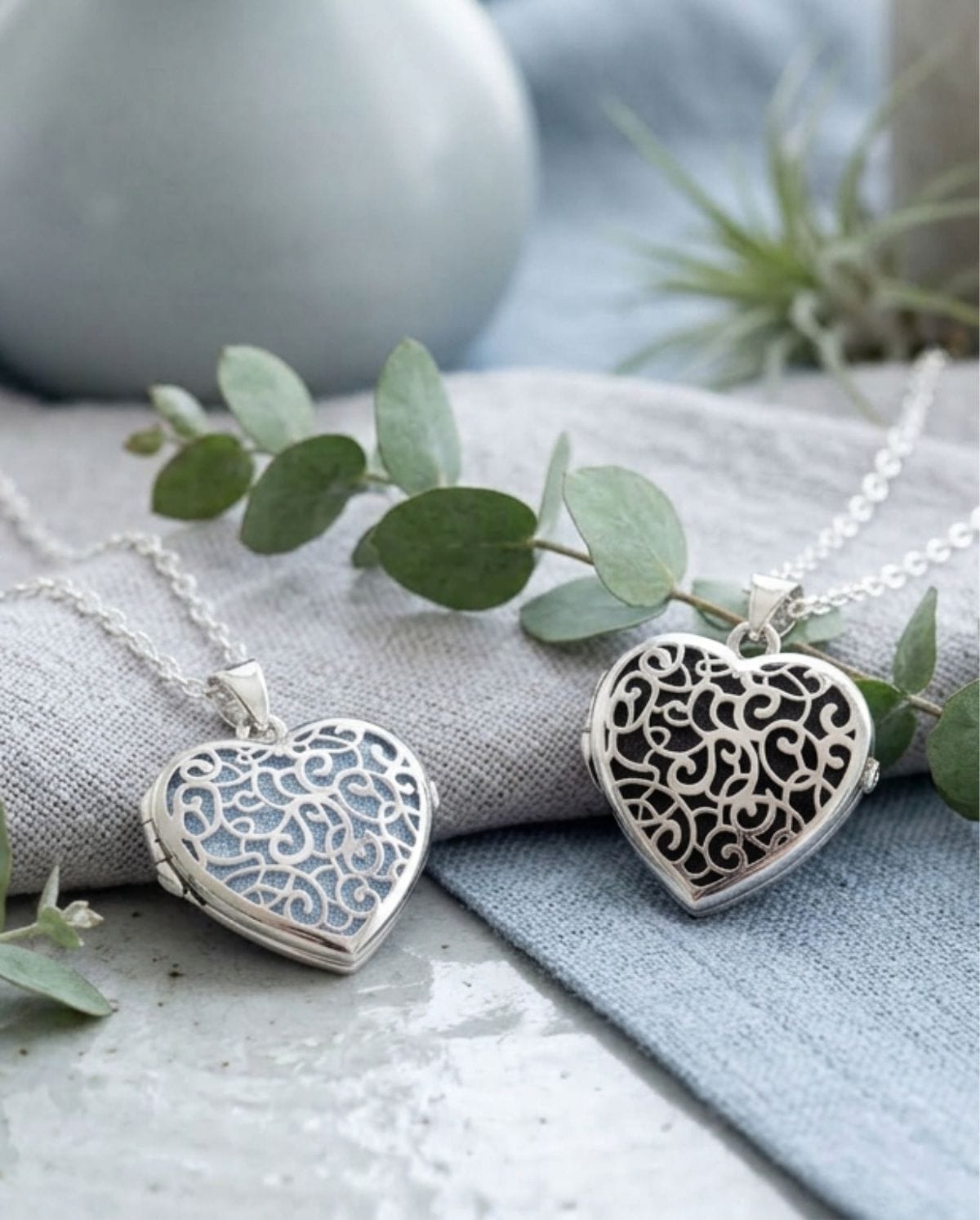 Loved Remembered Silver Filigree Heart Photo Print Locket