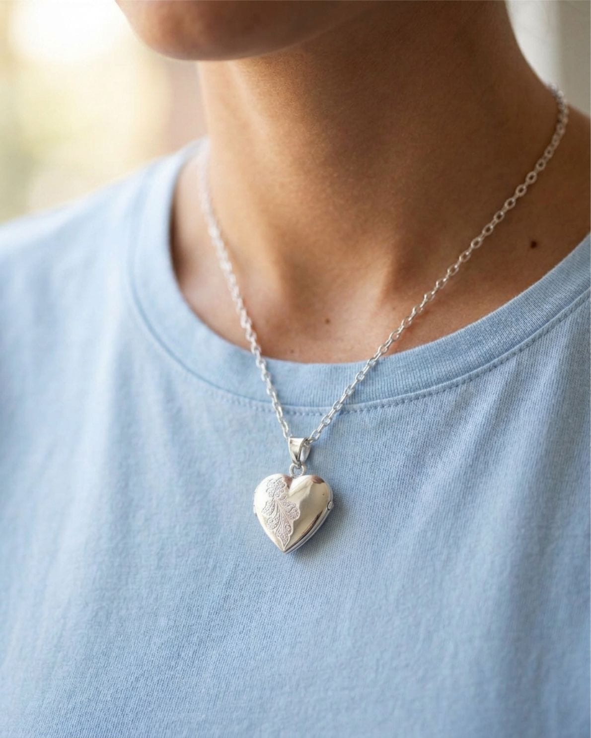 Loved Remembered Silver 'Forget Me Not' Classic Locket