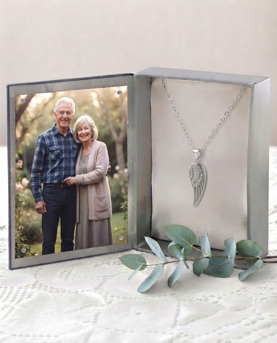 Loved Remembered Silver Guardian Angel Pendant Urn