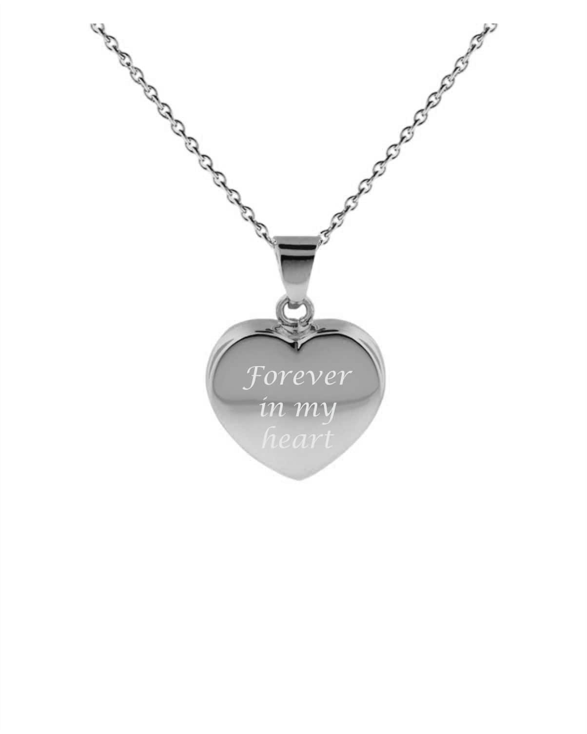 Loved Remembered Silver Heart Pendant Urn
