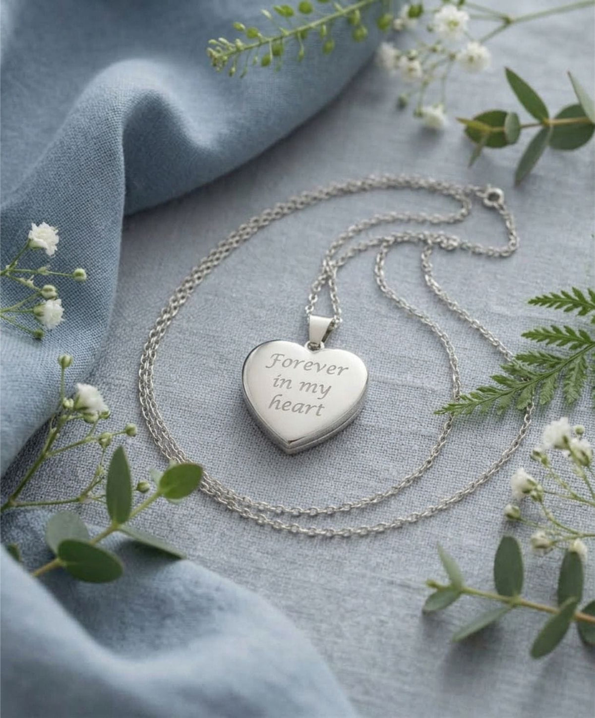 Loved Remembered Silver Heart Pendant Urn