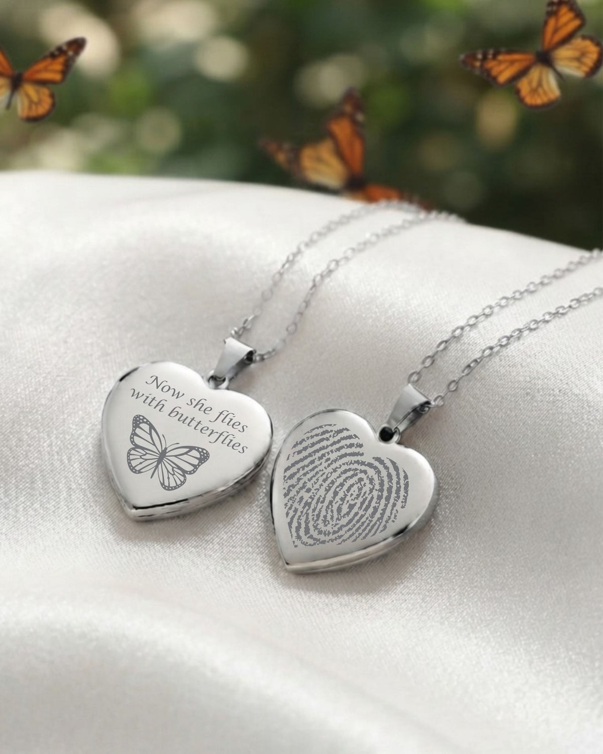 Loved Remembered Silver Heart Pendant Urn