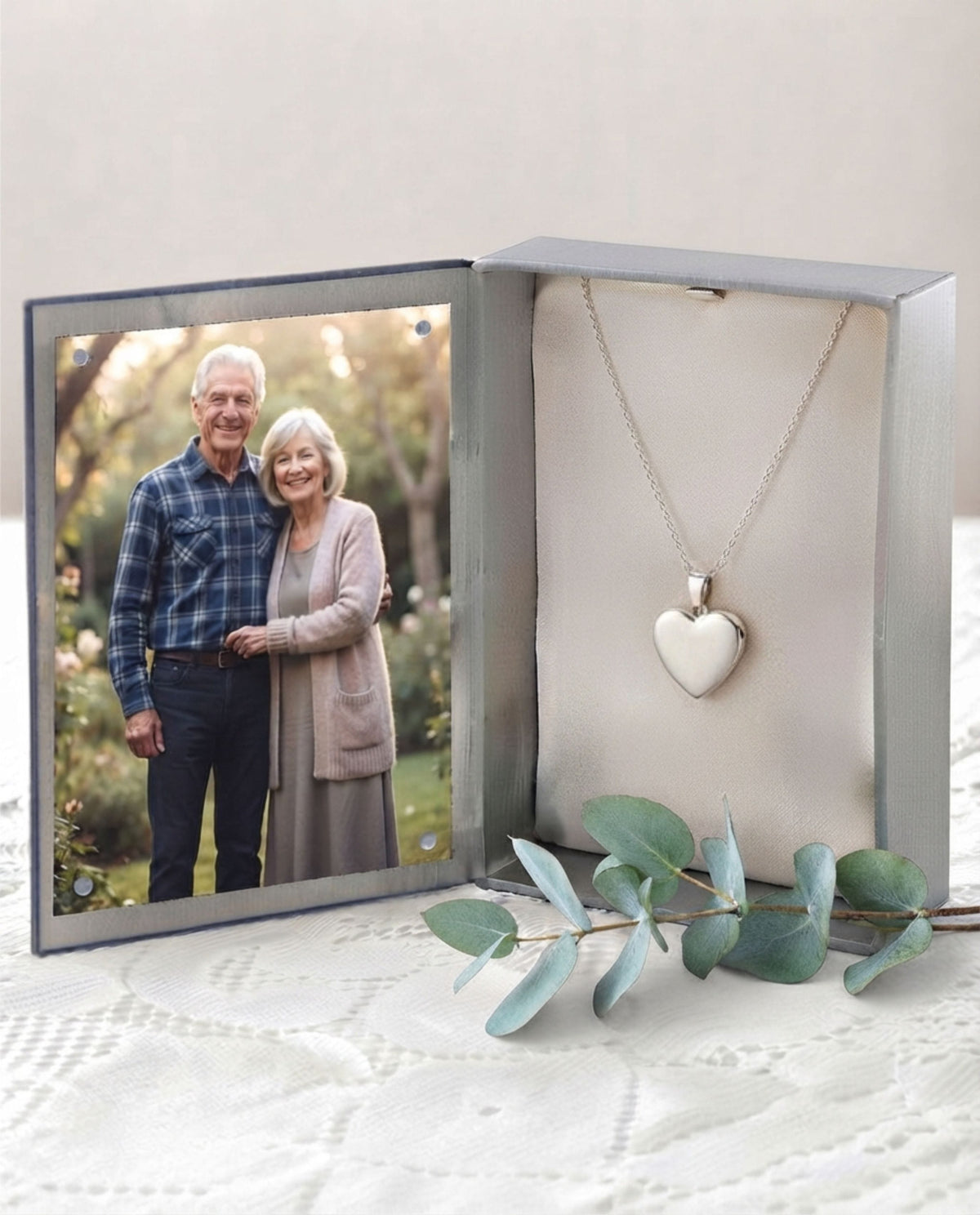 Loved Remembered Silver Heart Pendant Urn