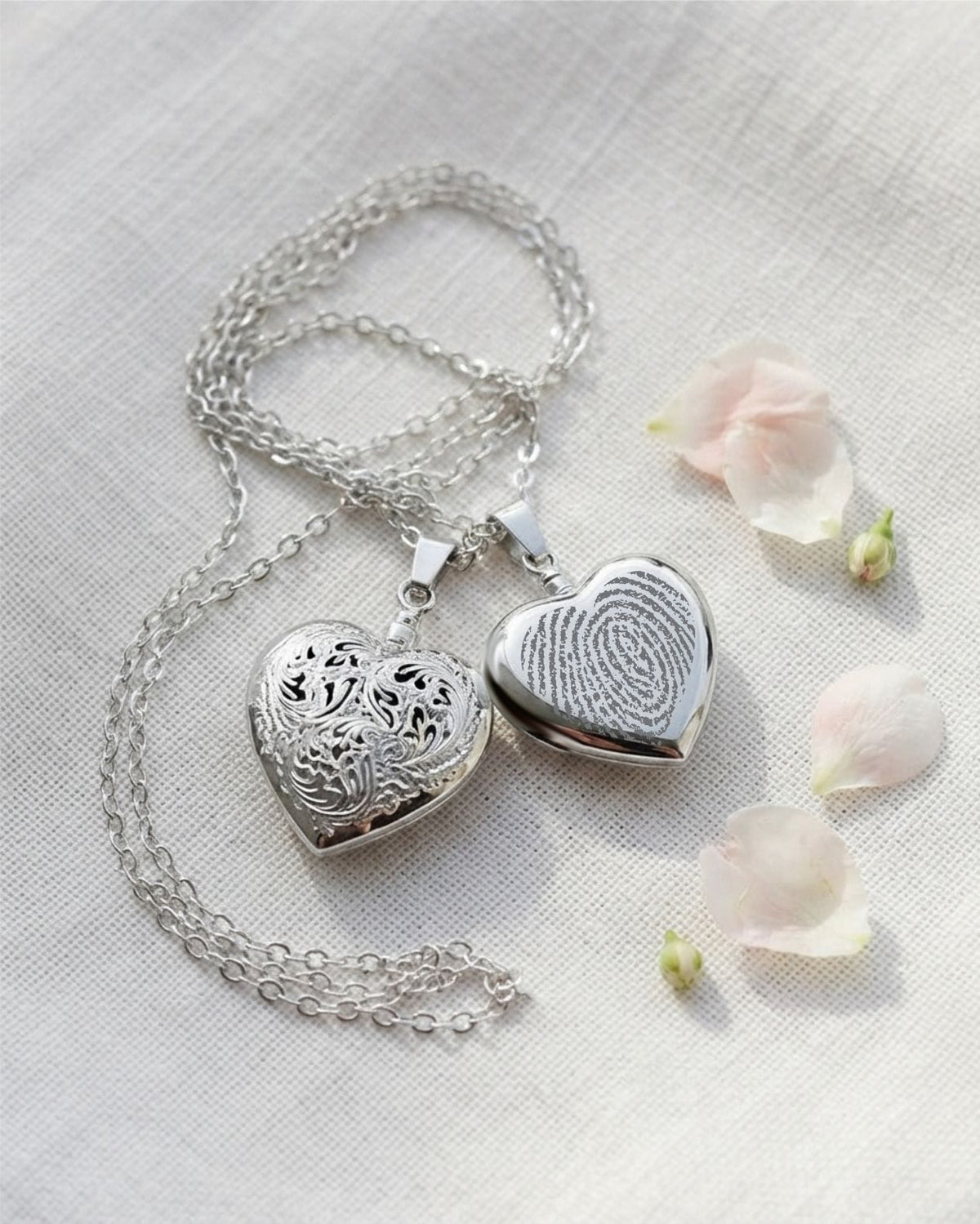 Loved Remembered Silver Heart Pendant Urn - Top Filling