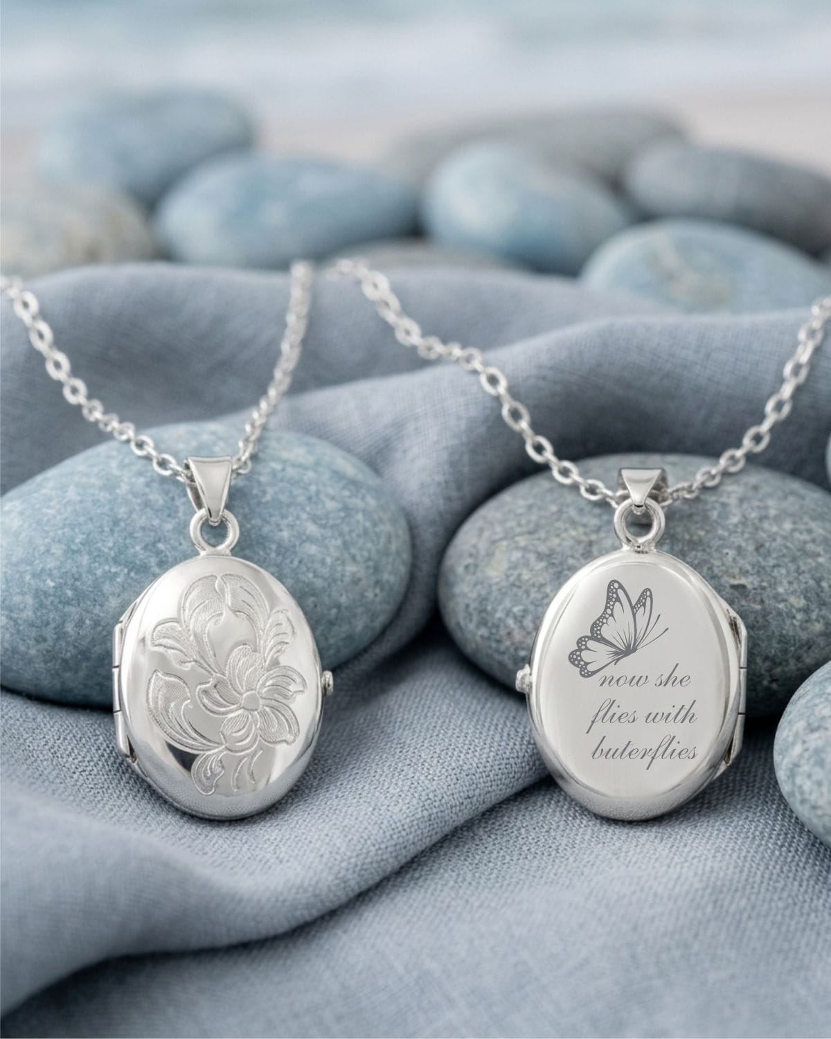 Loved Remembered Silver 'Wildflower' Classic Locket