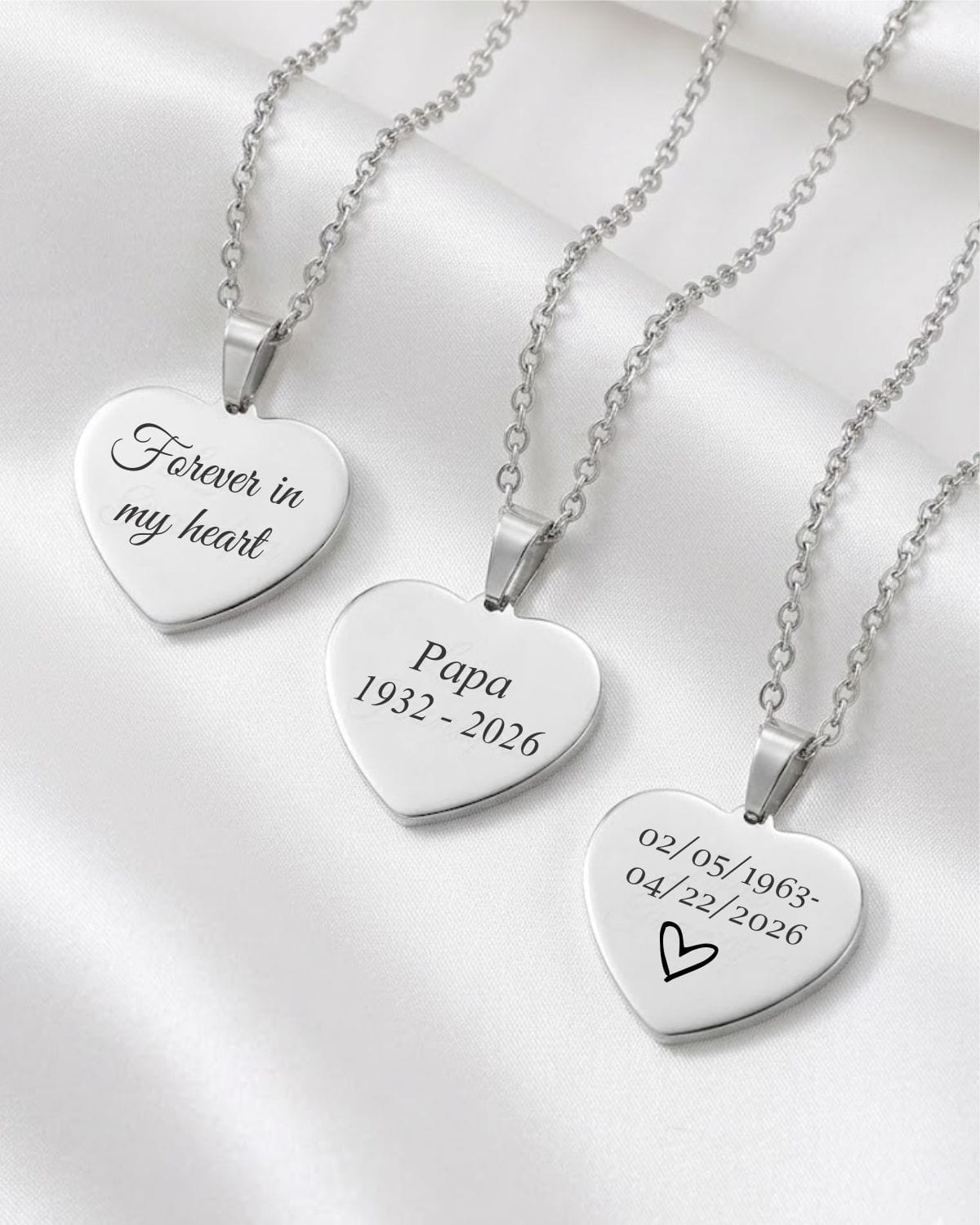 Loved Remembered STAINLESS 1 Heart Pendant