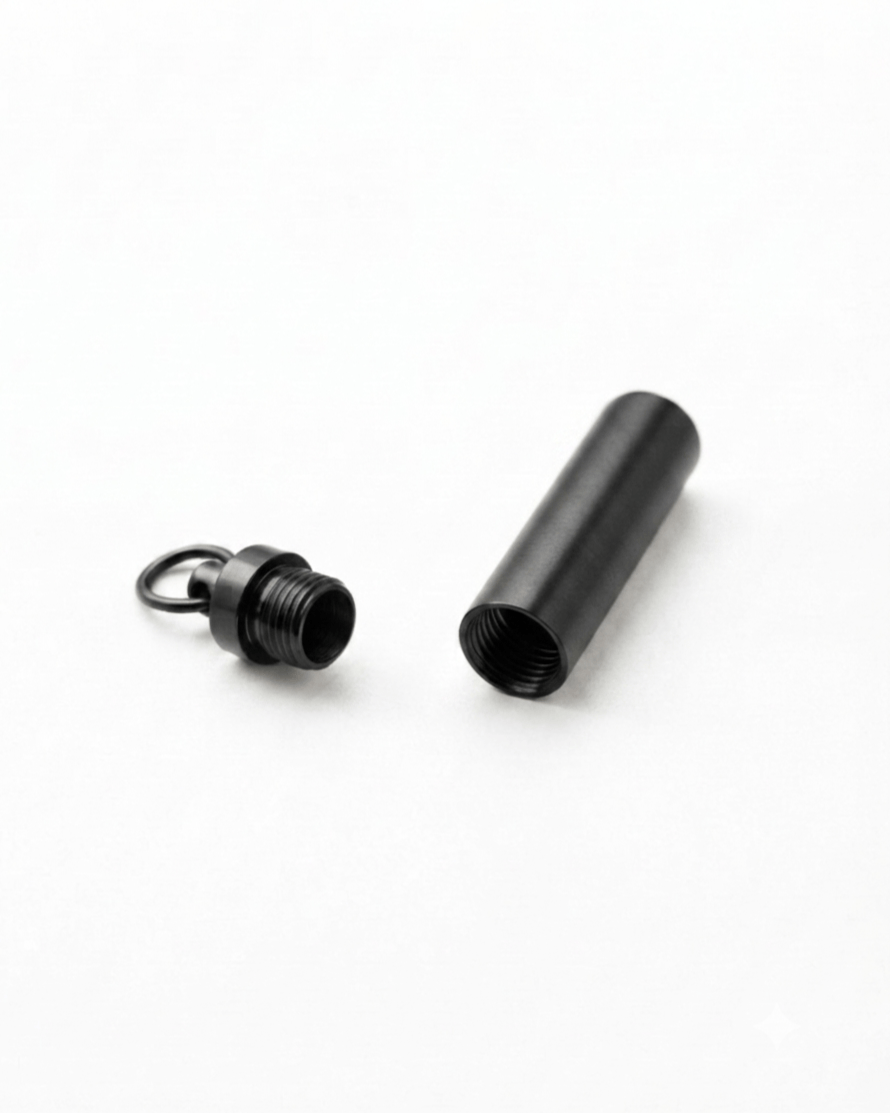 Loved Remembered STAINLESS 17 Black Cylinder Urn