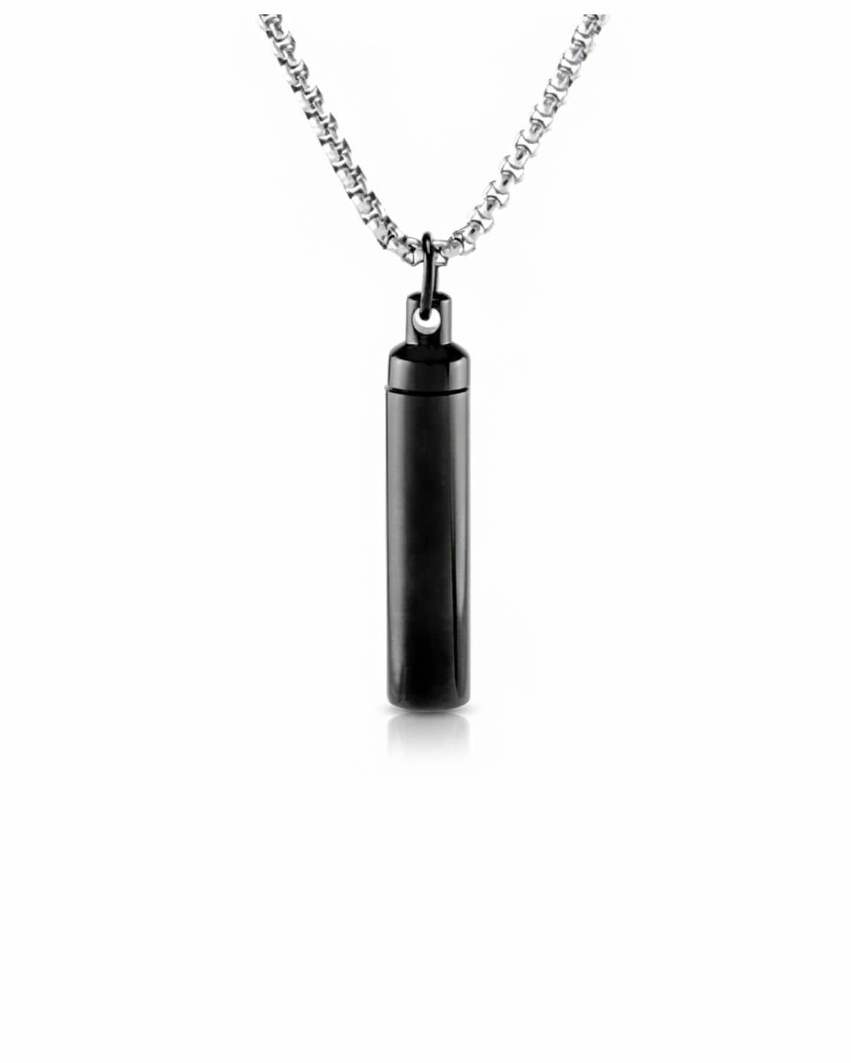 Loved Remembered STAINLESS 17 Black Cylinder Urn