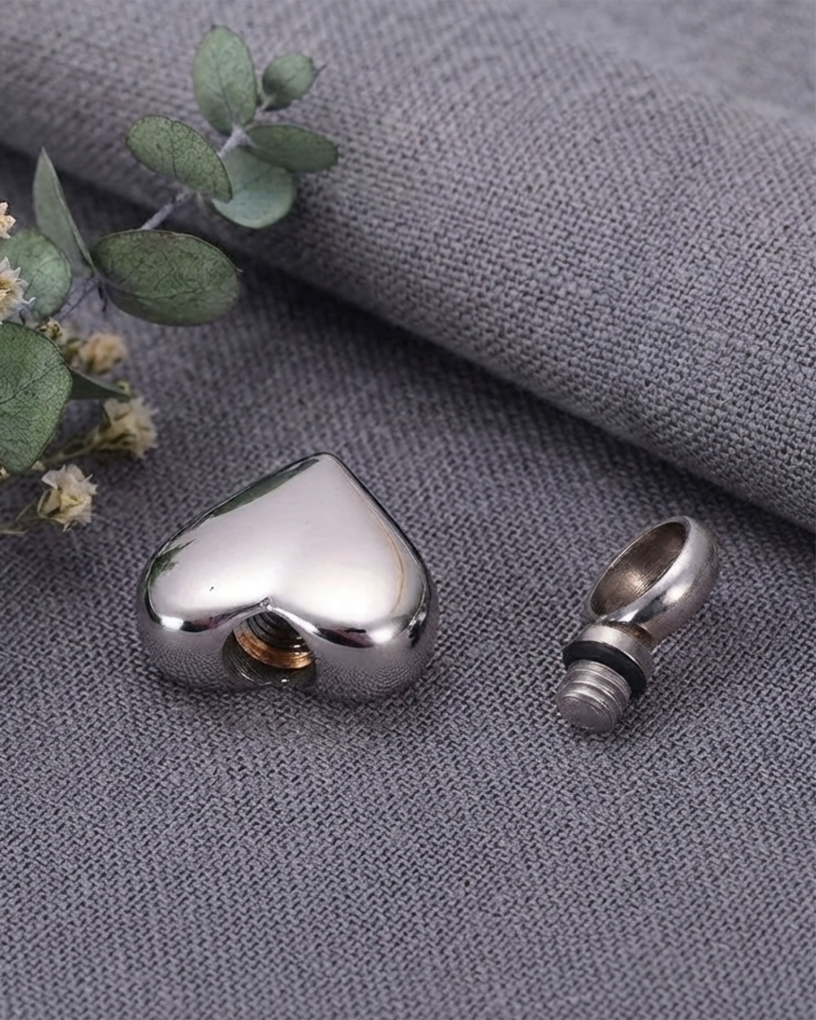 Loved Remembered STAINLESS 26 Ashes Heart Pendant Urn