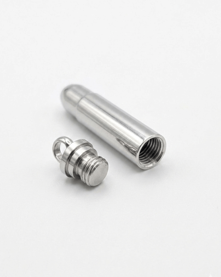 Loved Remembered STAINLESS 9 Bullet Pendant Urn