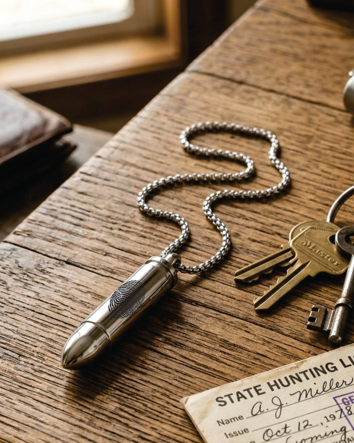Loved Remembered Stainless Steel Bullet Pendant Urn