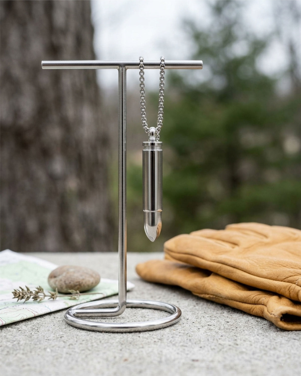 Loved Remembered Stainless Steel Bullet Pendant Urn