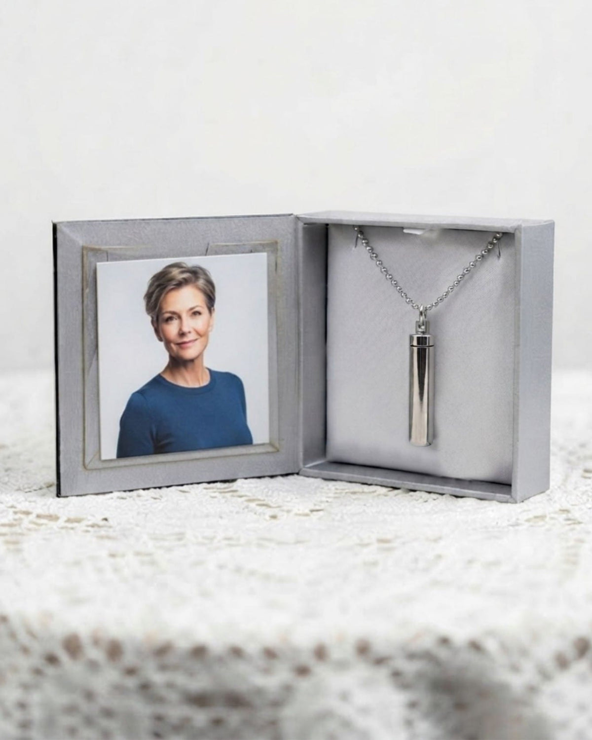 Loved Remembered Stainless Steel Cylinder Pendant Urn