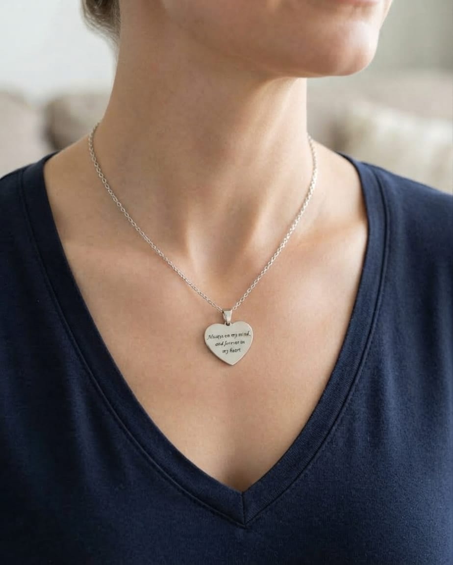 Loved Remembered Stainless Steel Heart Pendant