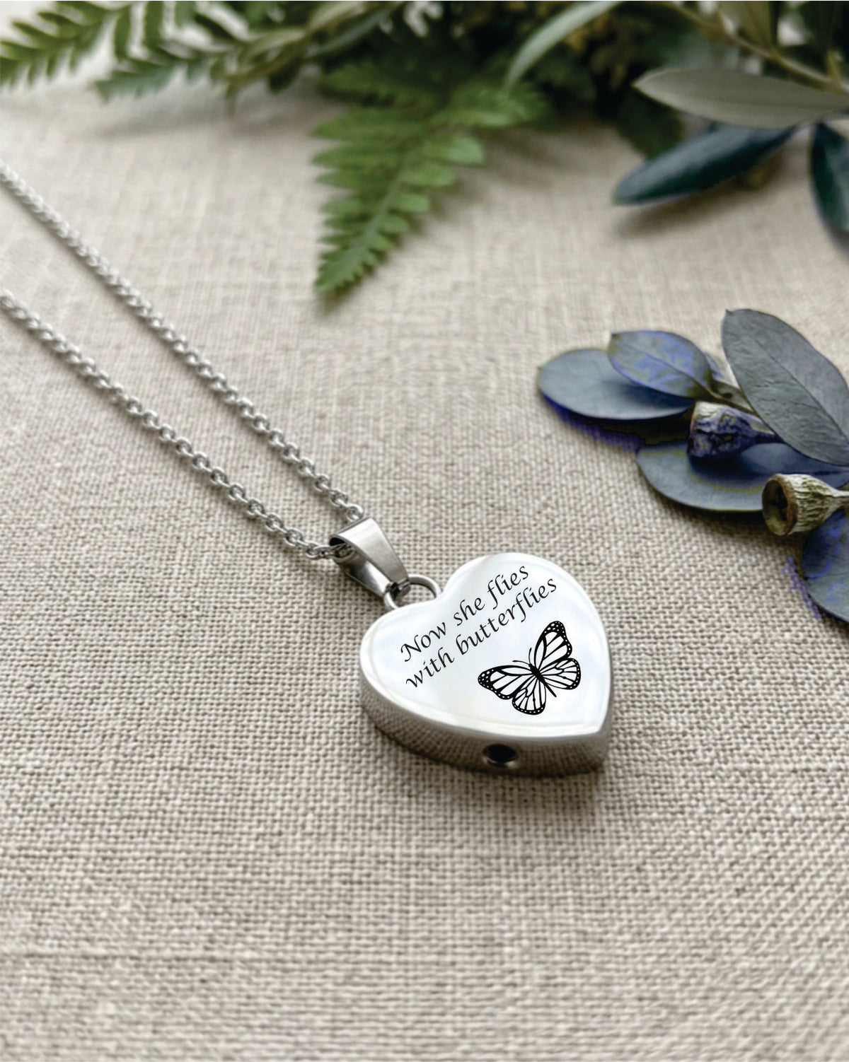 Loved Remembered Stainless Steel Heart Pendant Urn