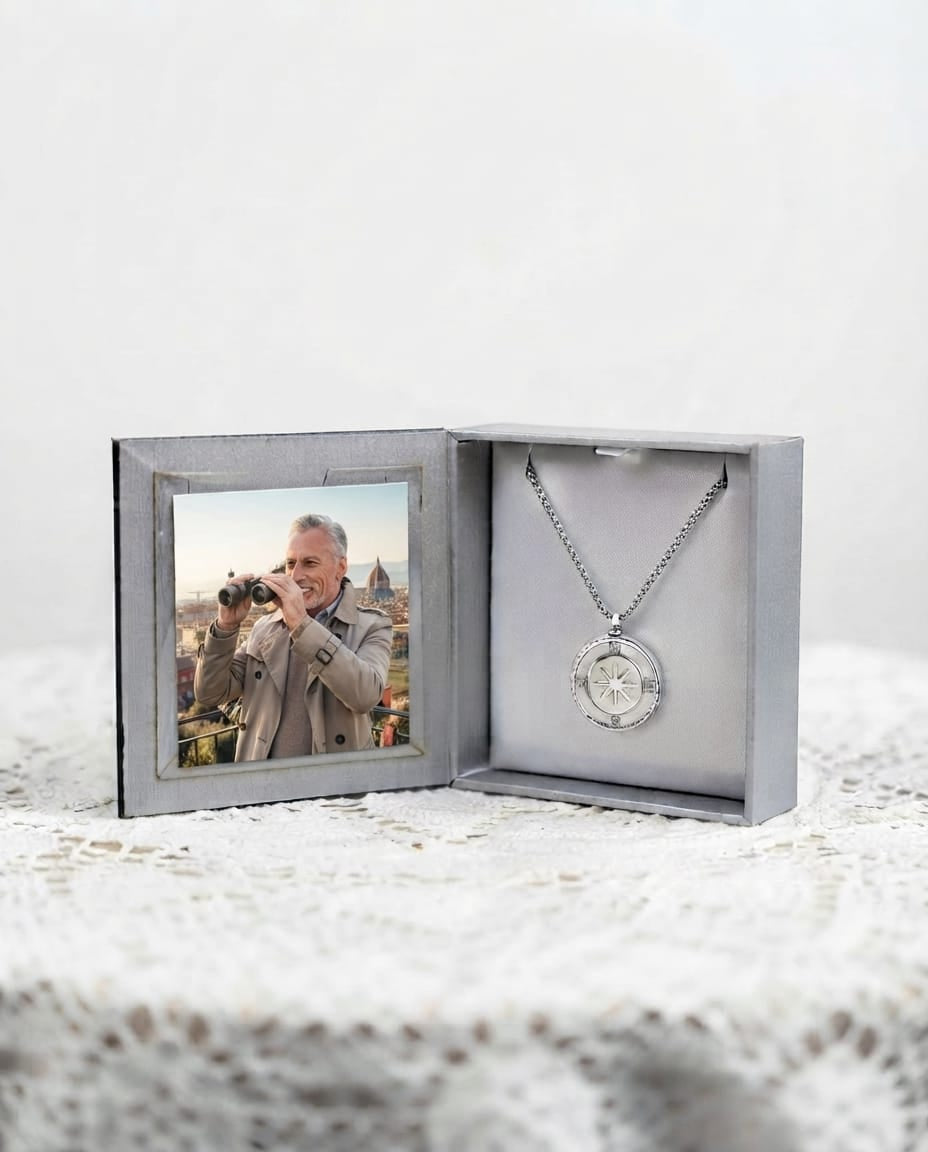 Loved Remembered Stainless Steel Large Compass Urn