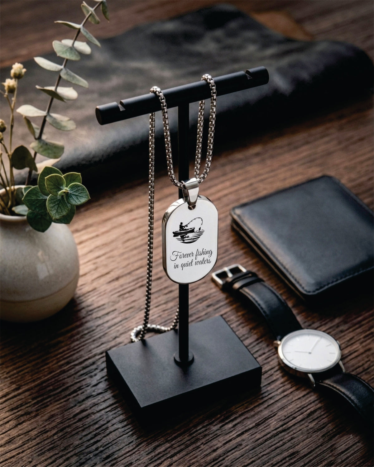 Loved Remembered Stainless Steel Tag Pendant Urn