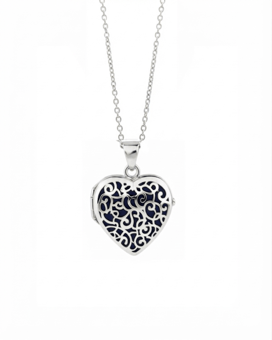 Loved Remembered White Gold Filigree Heart Locket Urn OUT OF STOCK