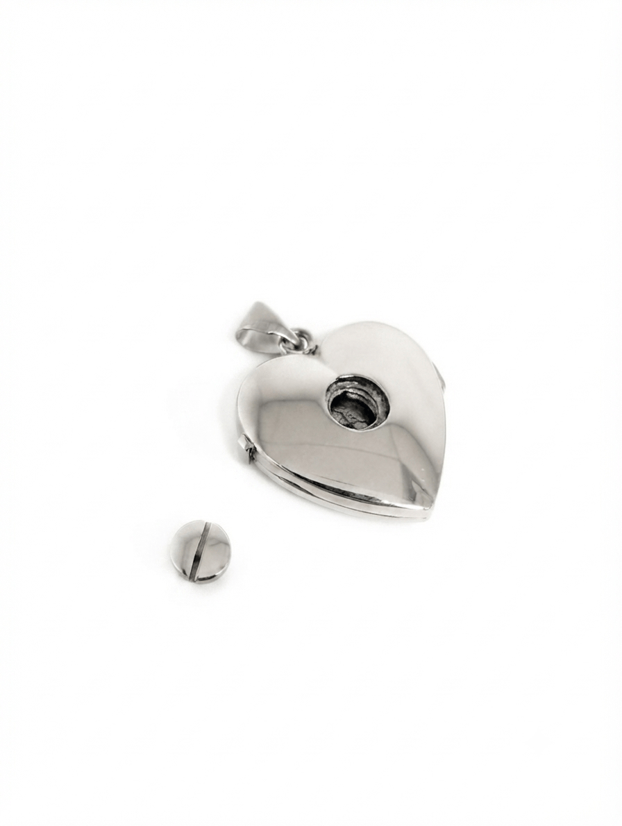 Loved Remembered White Gold Filigree Heart Locket Urn OUT OF STOCK