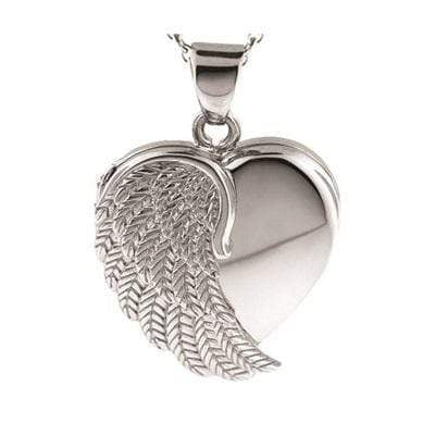 Cara Keepsakes Silver Pendant Urns Angel Wing Pendant Urn