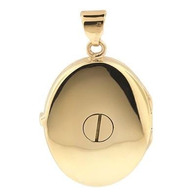Loved Remembered Gold Oval Locket Urn - Diamond Cut