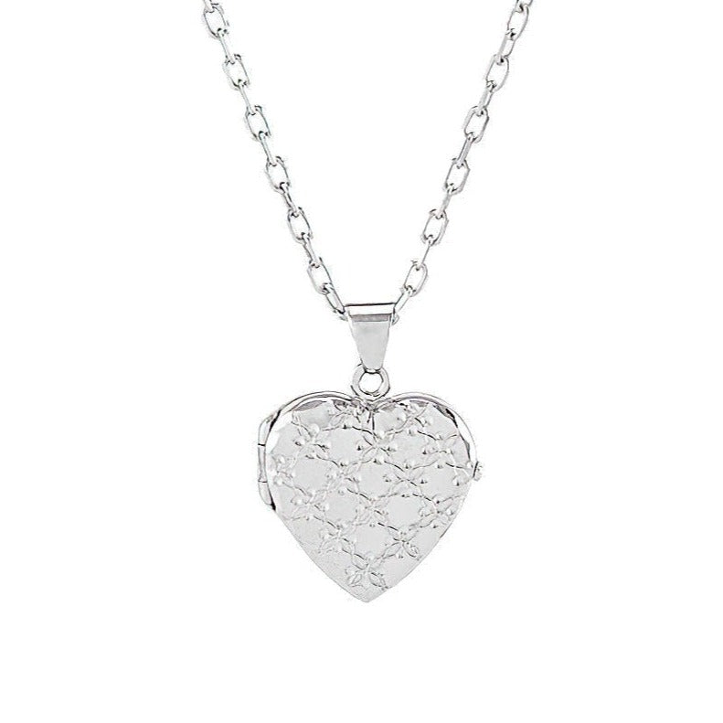 Loved Remembered Silver Heart Locket Urn - Diamond Cut