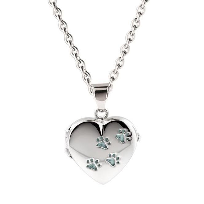 Cara Keepsakes Silver Locket Urns Paw Print Locket Urn