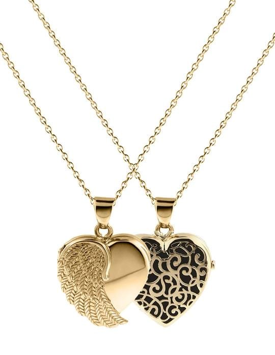 Buy Gold Plated Heart Shaped Photo Locket Pendant Necklace by Zariin Online  at Aza Fashions.