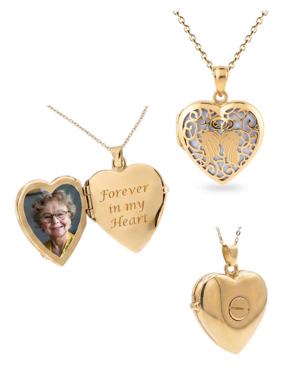 Loved Remembered 'Angel Heart' Gold Locket Urn