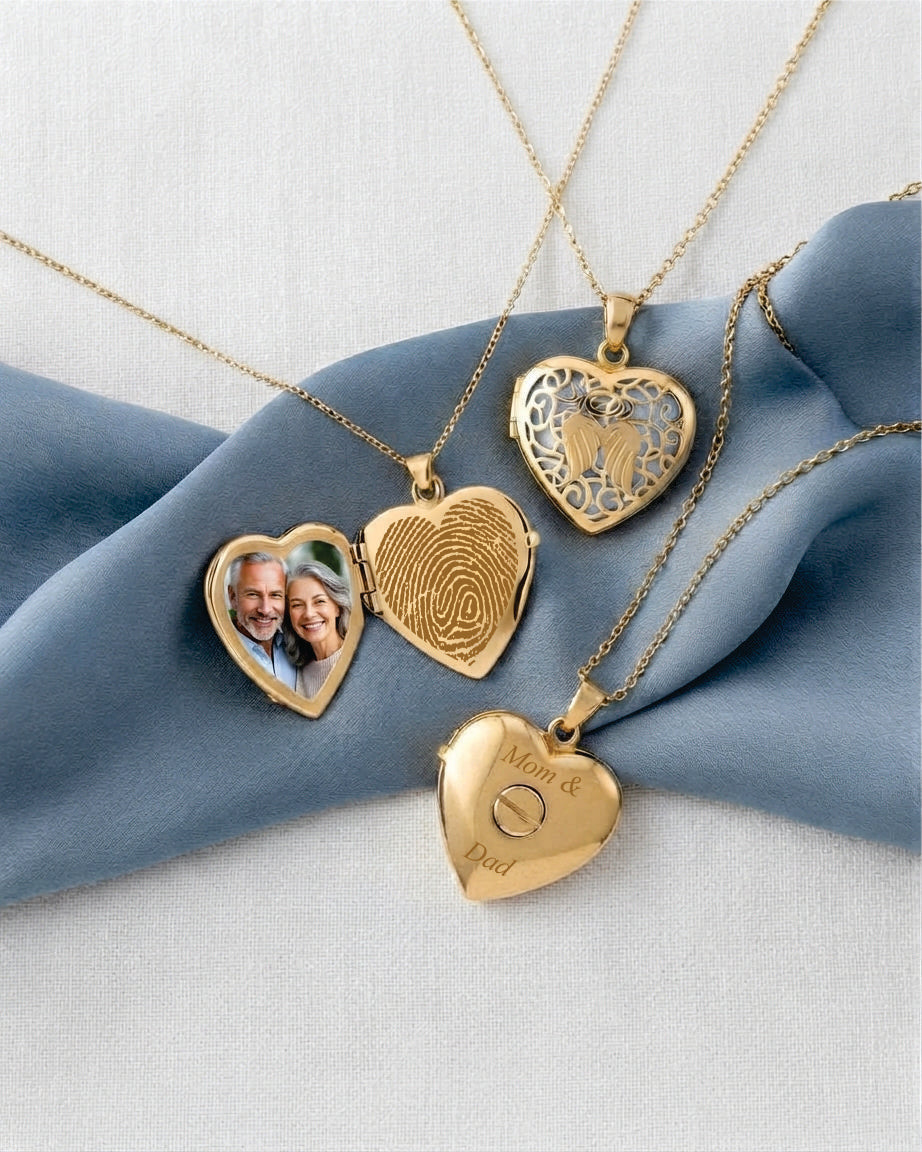 Loved Remembered 'Angel Heart' Gold Locket Urn