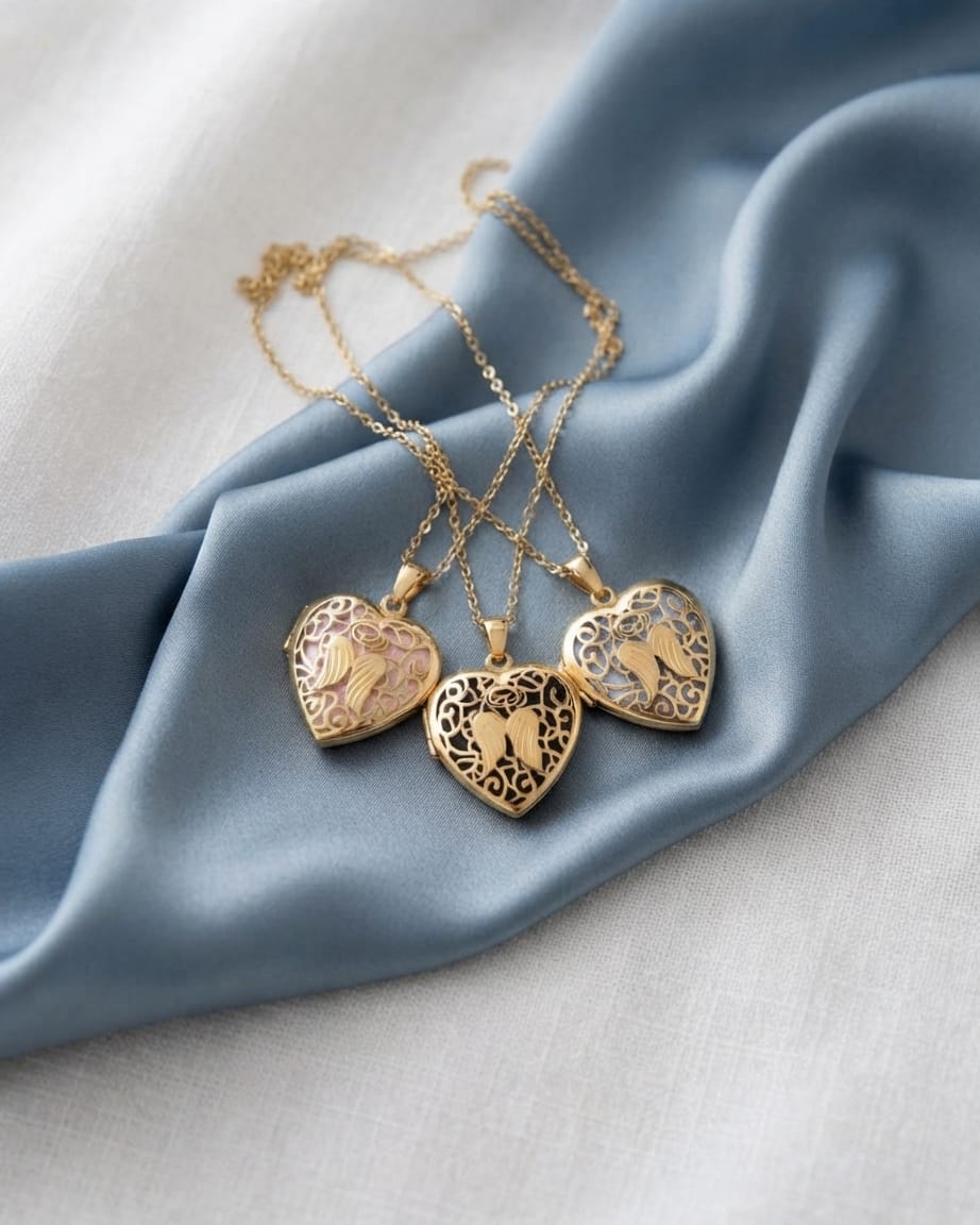 Loved Remembered 'Angel Heart' Gold Locket Urn