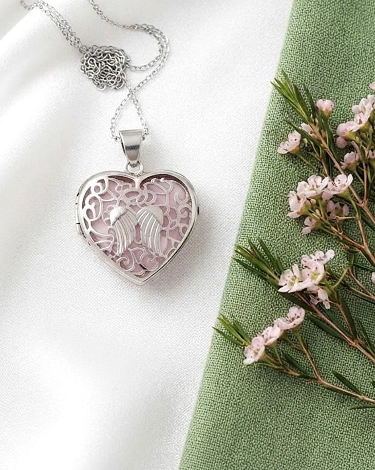 Loved Remembered 'Angel Heart' Silver Locket Urn