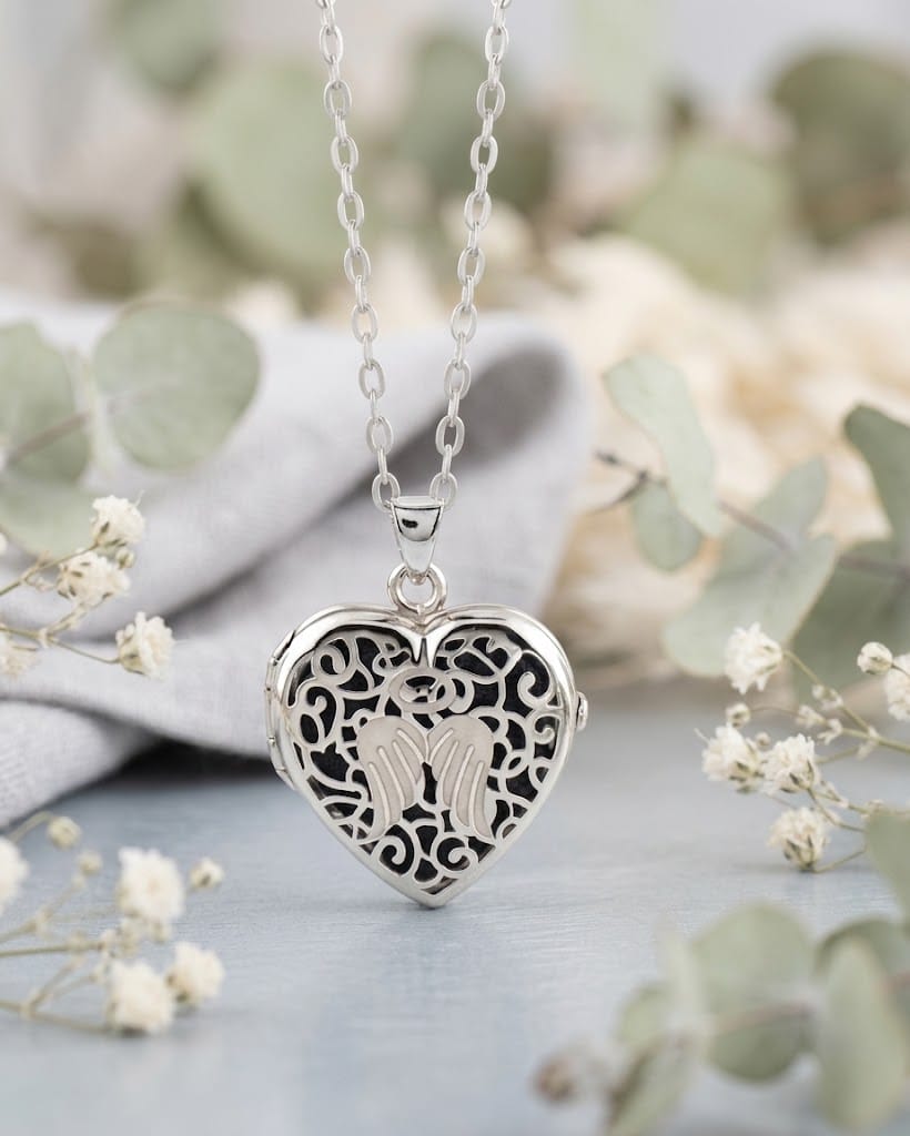Loved Remembered 'Angel Heart' Silver Locket Urn