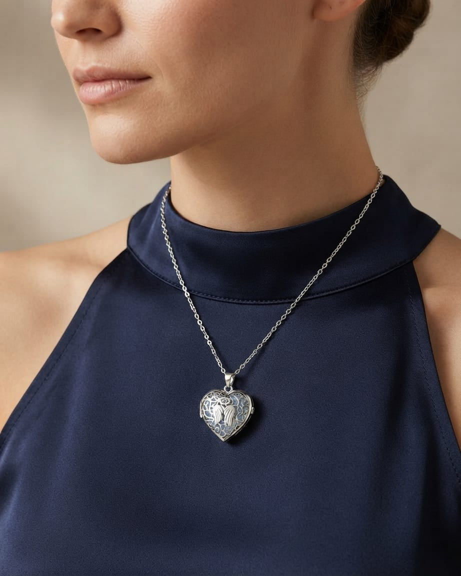 Loved Remembered 'Angel Heart' Silver Locket Urn