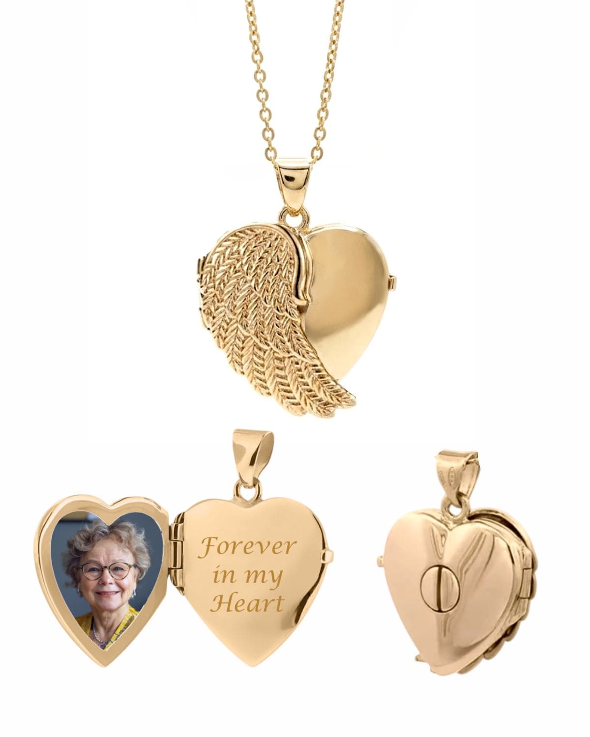 Loved Remembered 'Angel Wing' Gold Locket Urn
