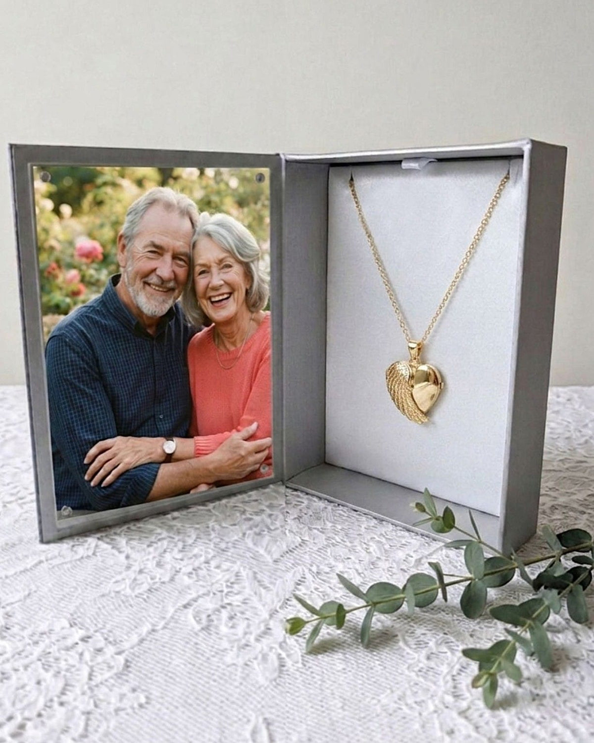 Loved Remembered 'Angel Wing' Gold Locket Urn