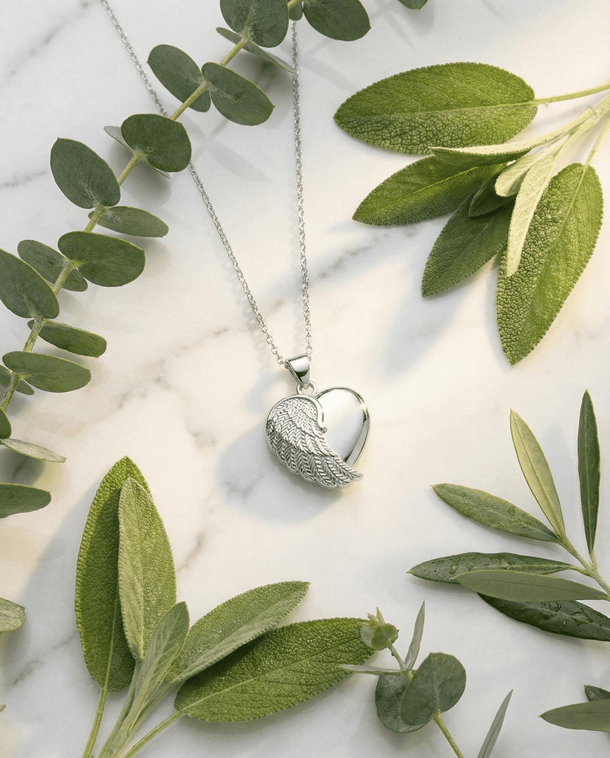 Loved Remembered Angel Wing Pendant Urn