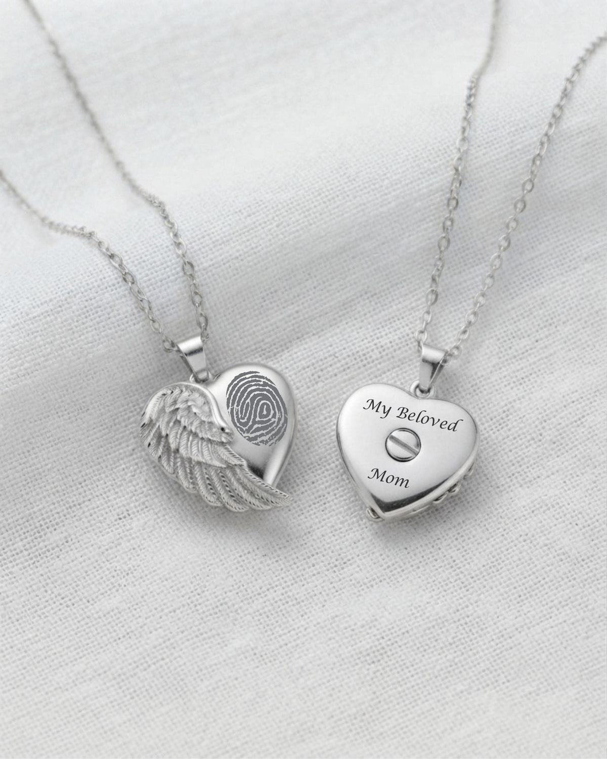 Loved Remembered Angel Wing Pendant Urn