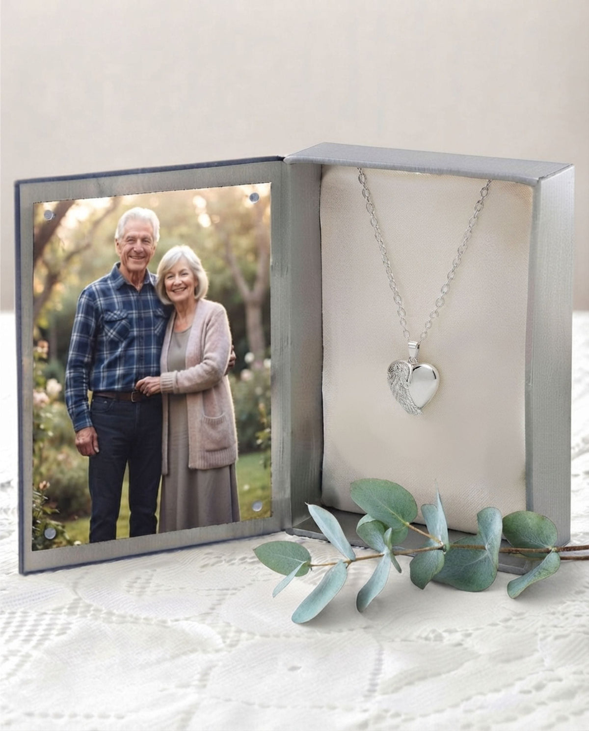 Loved Remembered Angel Wing Pendant Urn