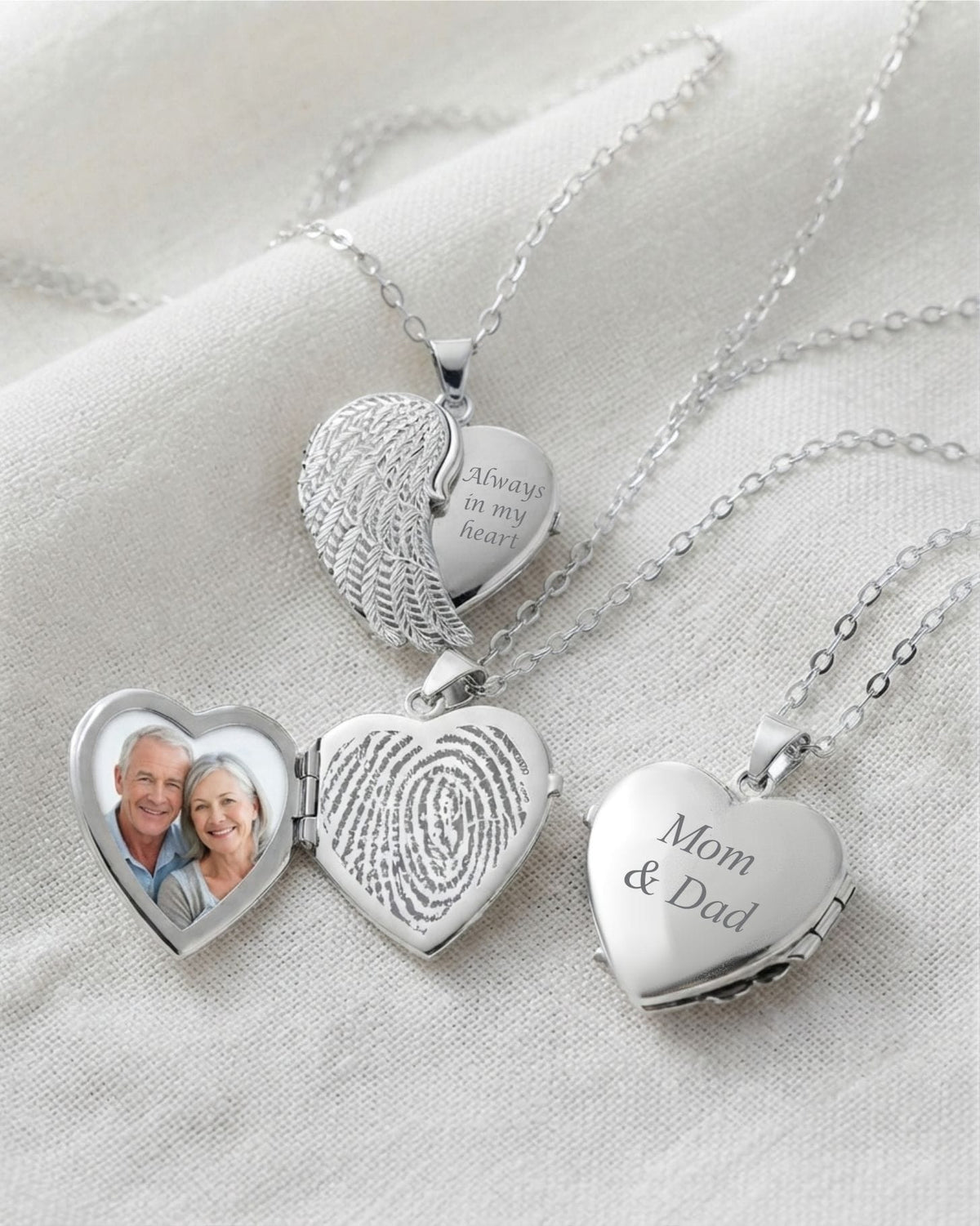 Loved Remembered Angel Wing Photo Print Locket