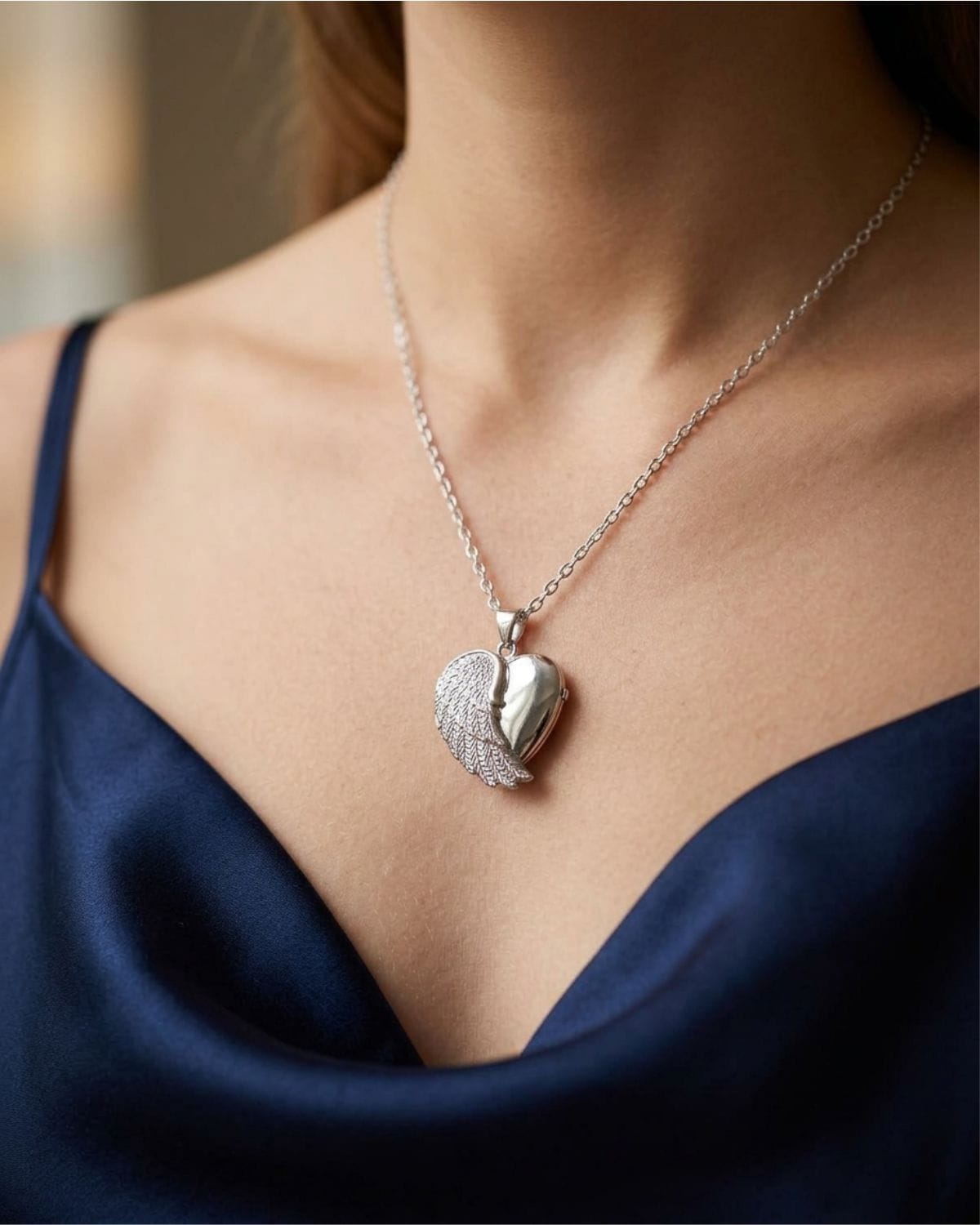 Loved Remembered Angel Wing Photo Print Locket