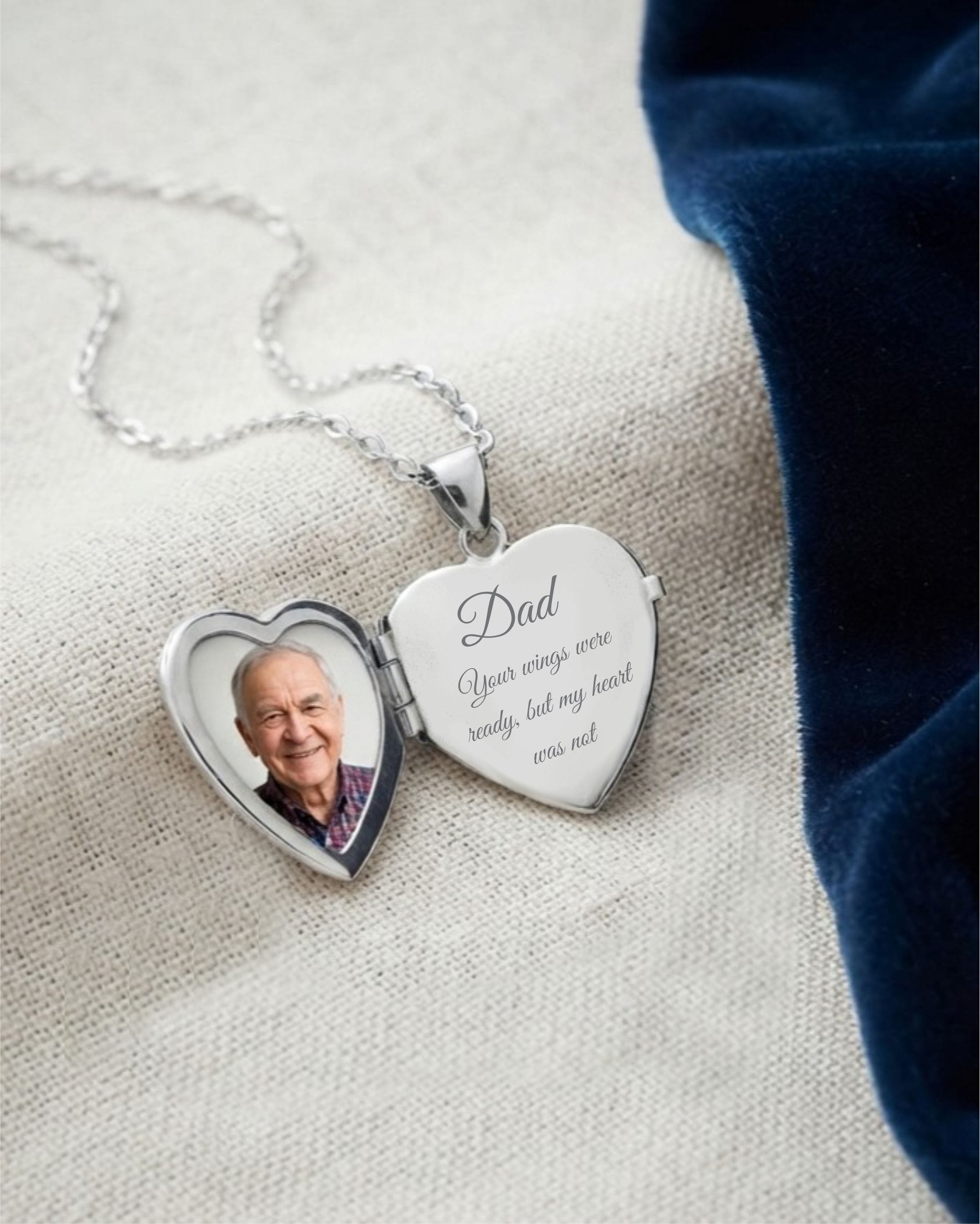 Loved Remembered Angel Wing Photo Print Locket