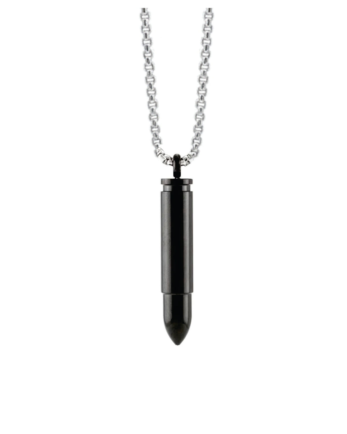 Loved Remembered Black Stainless Steel  Bullet Urn