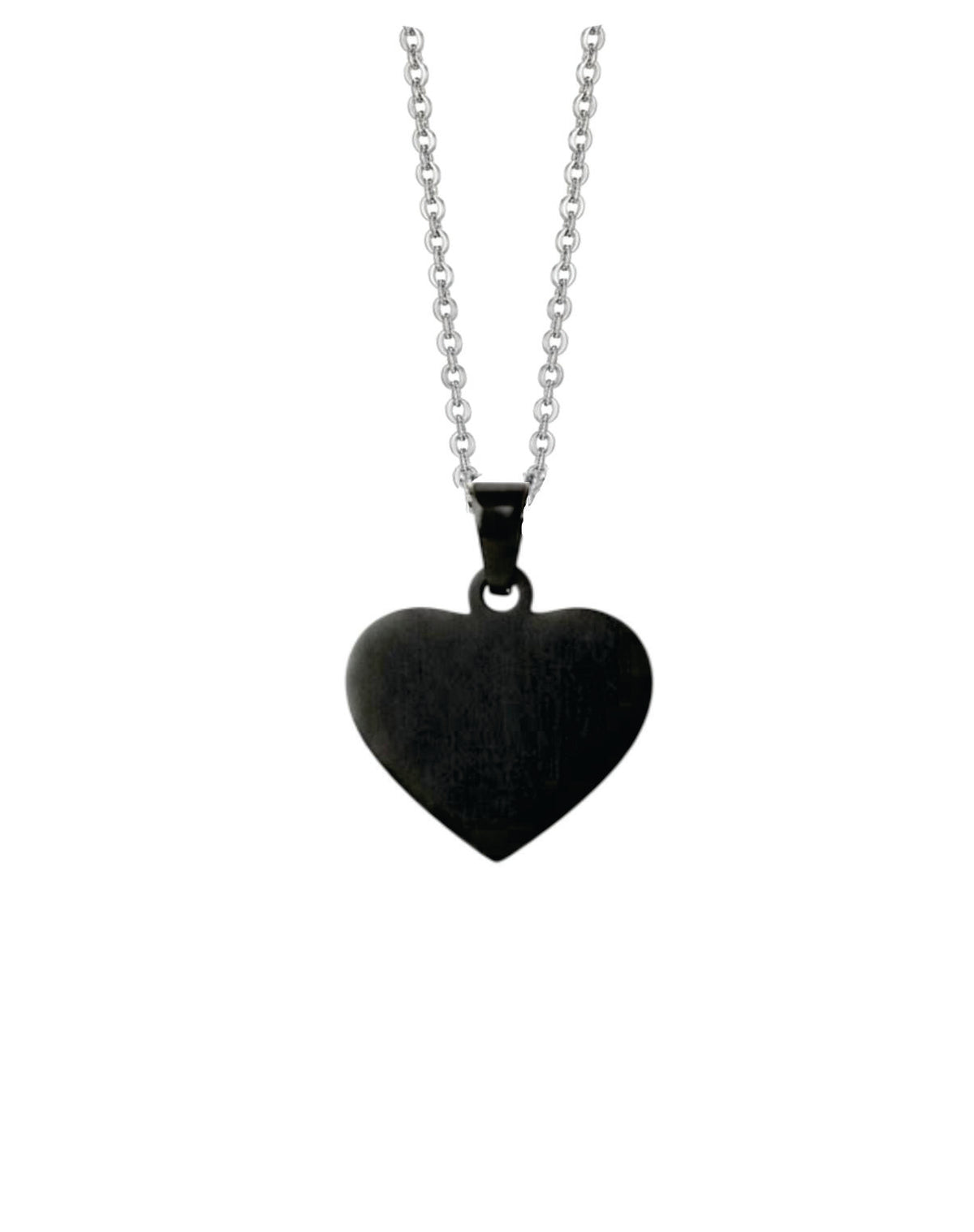 Loved Remembered Black Stainless Steel Heart Pendant