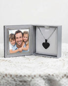 Loved Remembered Black Stainless Steel Heart Pendant