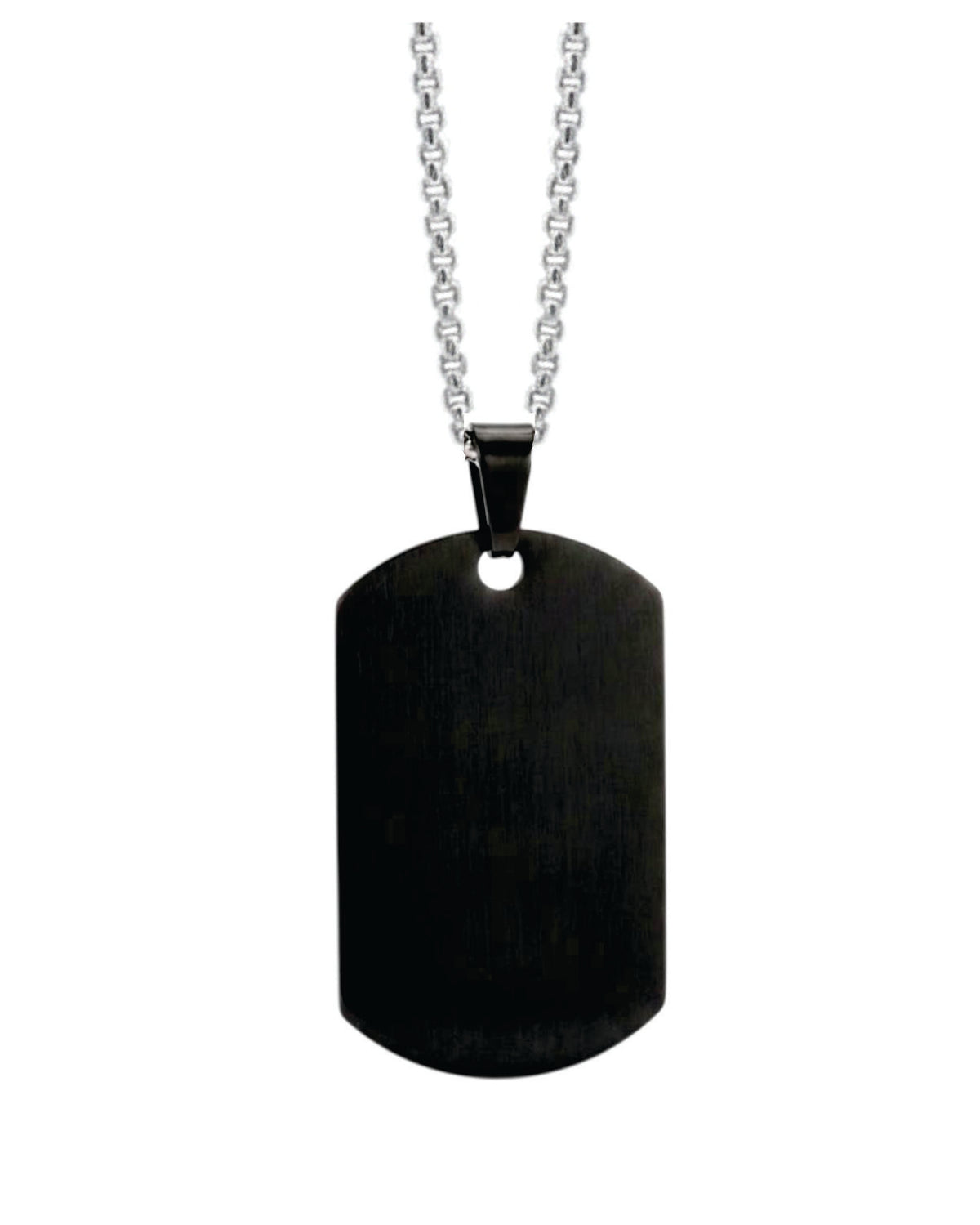 Loved Remembered Black Stainless Steel Tag Pendant