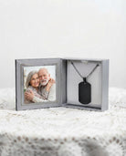 Loved Remembered Black Stainless Steel Tag Pendant